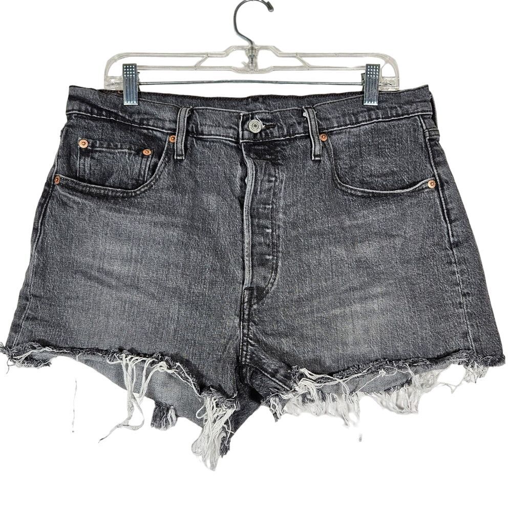 Levis Premium 501 Big E Women's Size 33 Button Fly Cut Off Raw Hem Shorts Casual